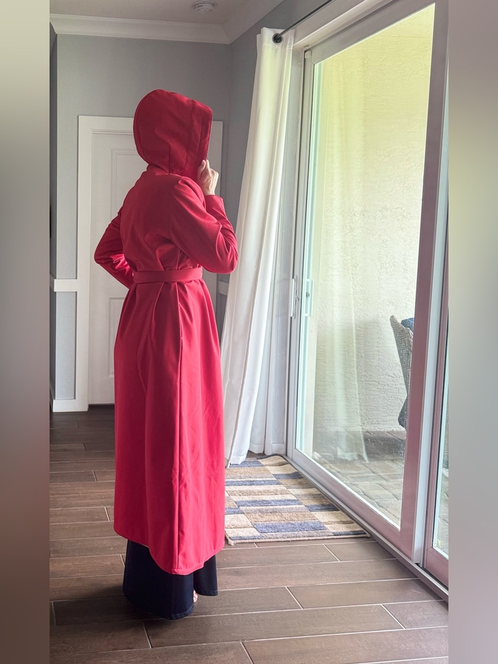 Rainsisters trapeze, classic trench, red coat - Picture 3 of 11
